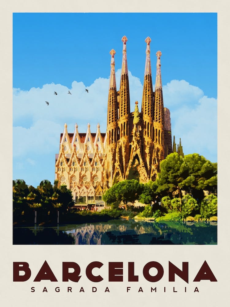 Barcelona Spain Travel Poster