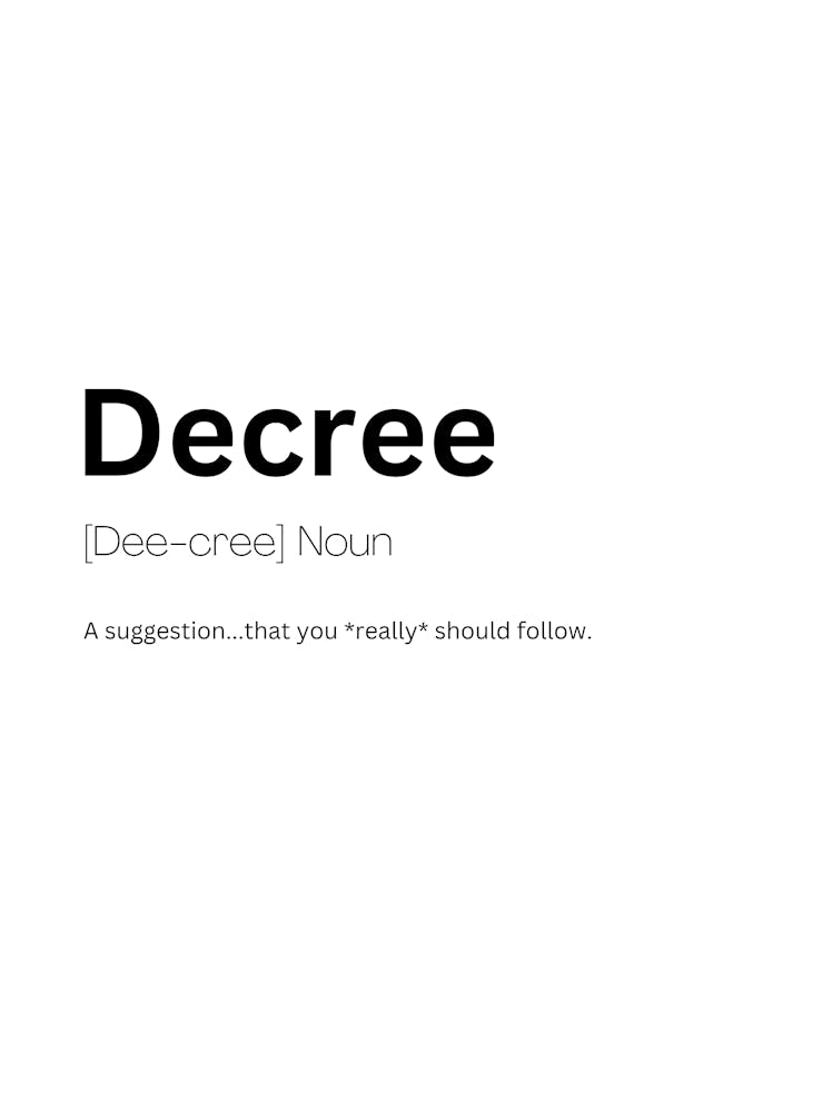 Dekret Definition Bedeutung