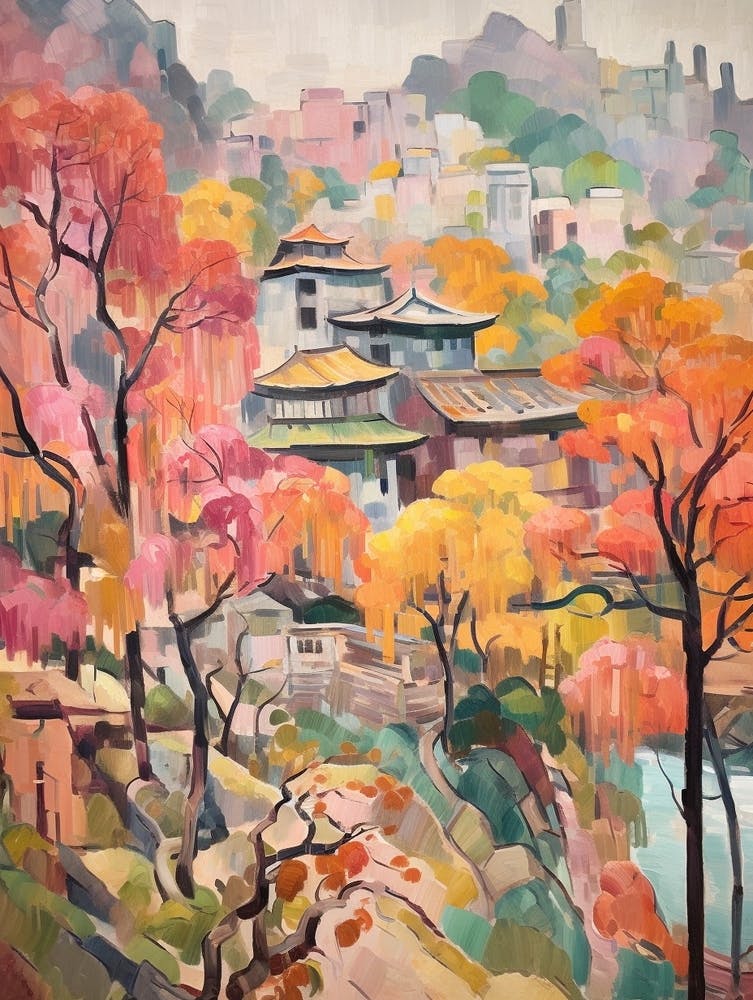 Autumn Gardens Painting Nan Lian Garden Hong Kong 1