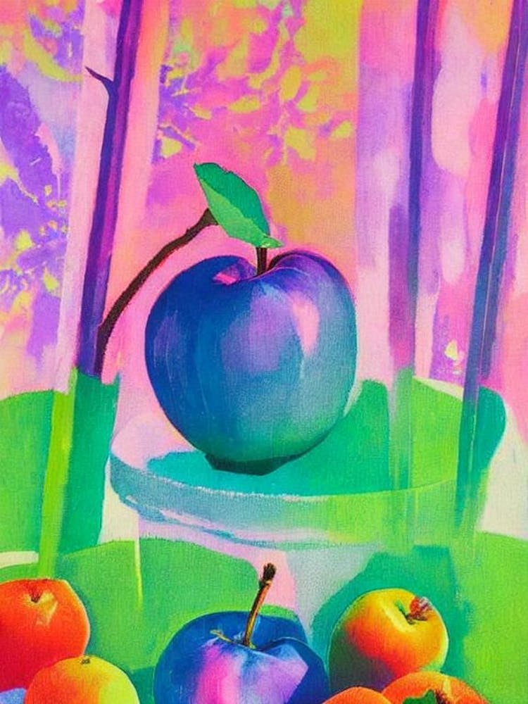 Rose Apple Risograph Retro Poster Fruit