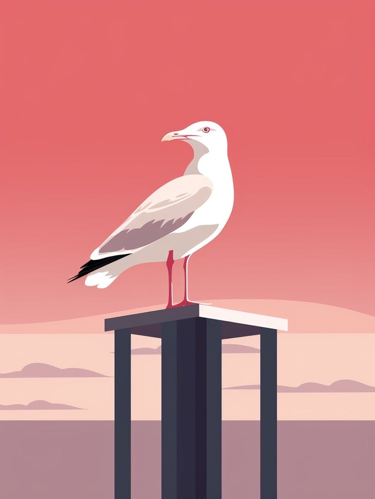 Minimalist Seagull 2 Illustration