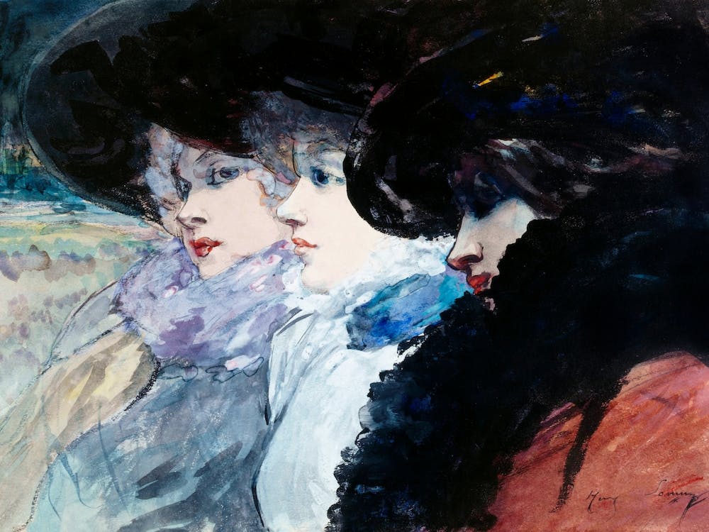 Three Women In Profile, Henry Somm
