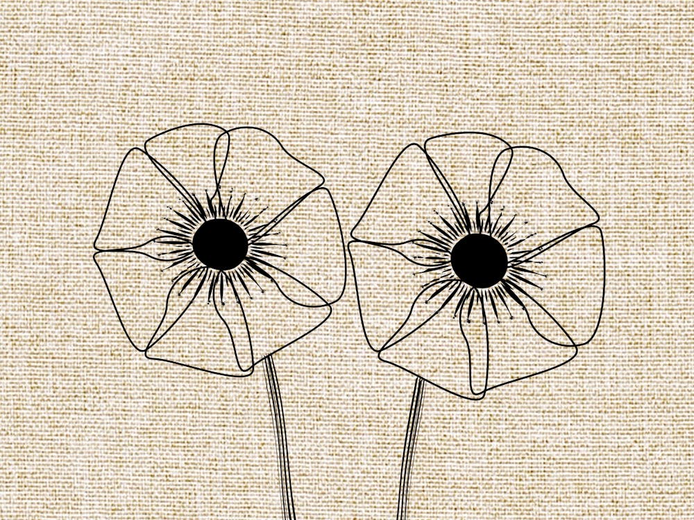Linen Line Dots Anemones