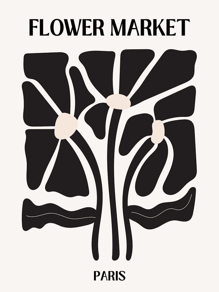 B&W Flower Market Poster Pairs