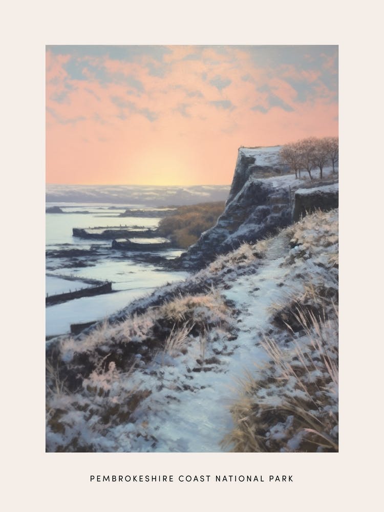Dreamy Winter National Park Poster  Pembrokeshire Coast National Park United States 1