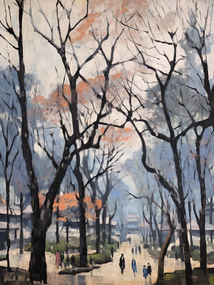 Winter City Park Painting Yoyogi Park Taipei Taiwan 6