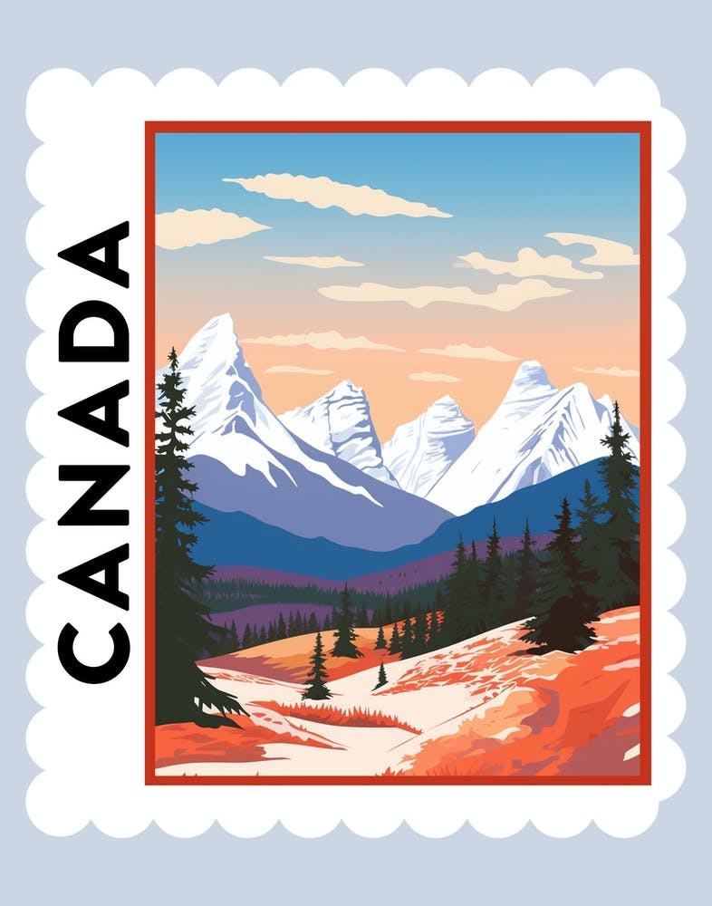 Canada 2 Travel Stamp Poster