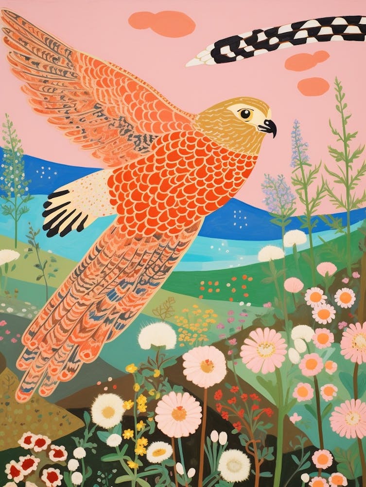 Maximalist Bird Painting Falcon 4