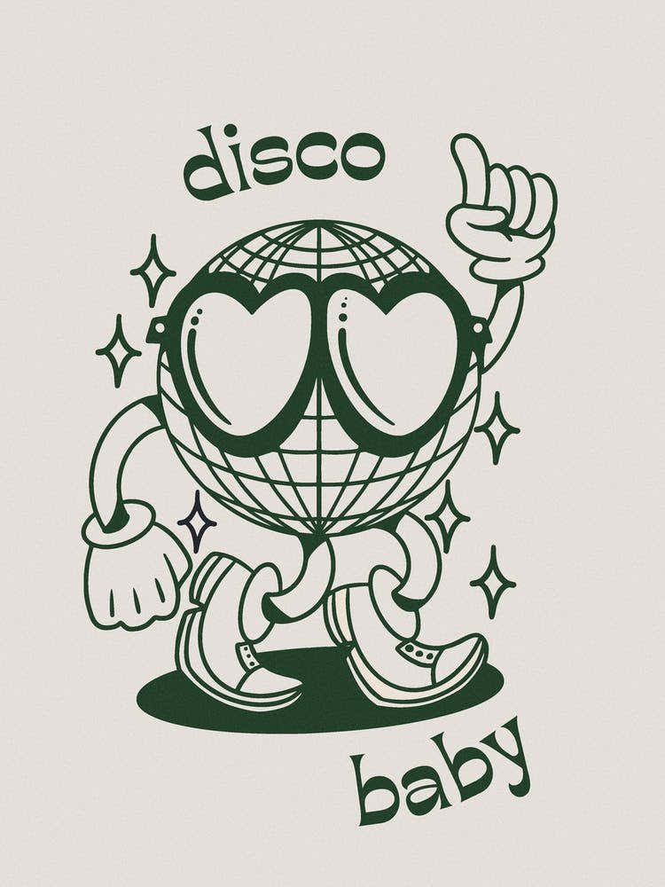 Disco Baby Retro Cartoon