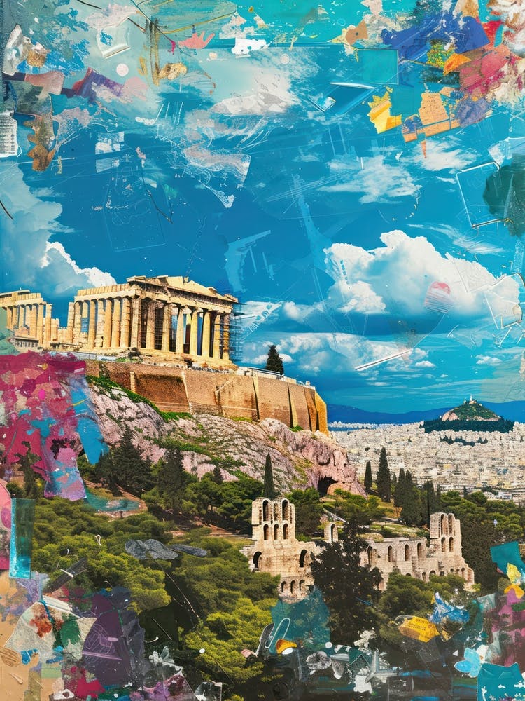 Athens   Retro Collage Style 3