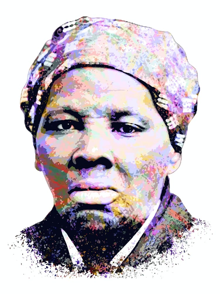 Harriet Tubman Splash Colorful Art