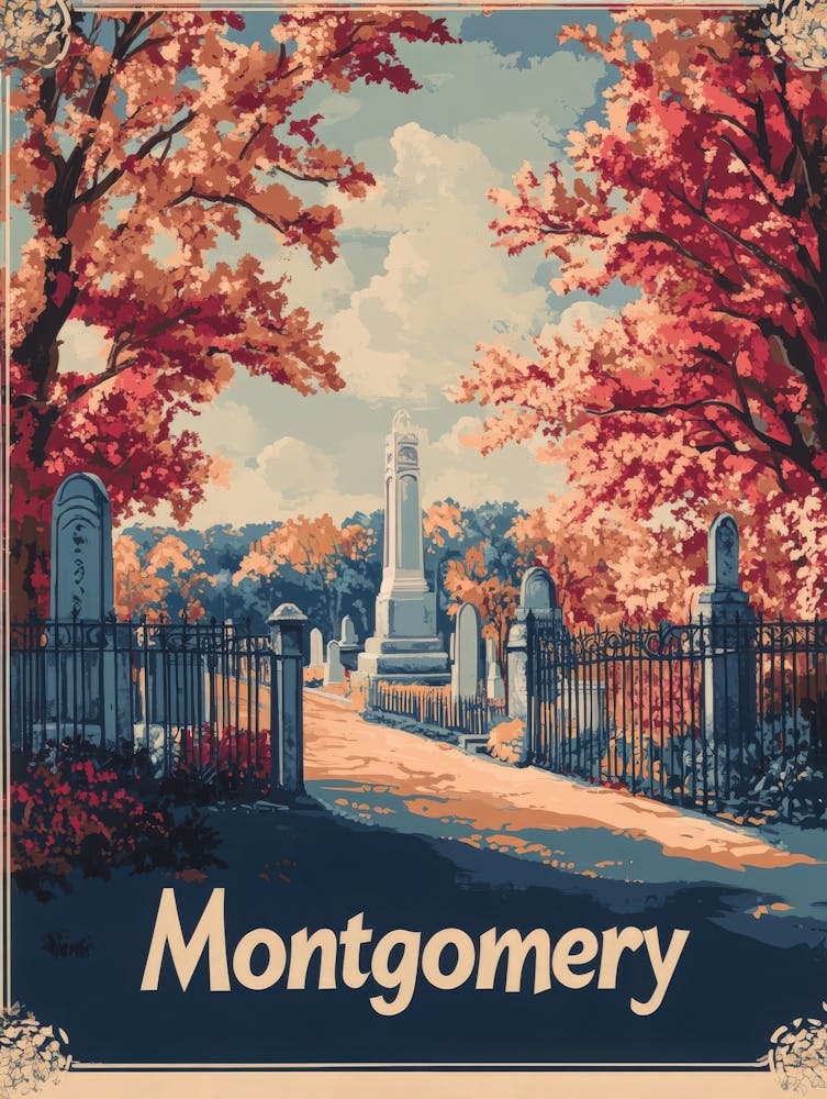 Aihrgdesign Affiche de Voyage Moderne du Milieu du Siècle pour Montgomery 8e60fca5 6b4f 4b50 B107 F4f29b5f0d9f 3