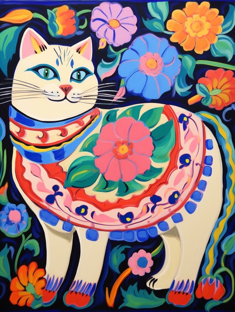 Maximalist Animal Painting Cat 5
