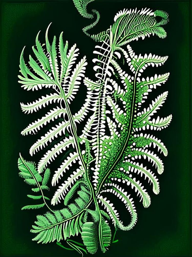 Netted Chain Fern 1 Vintage Botanical Poster