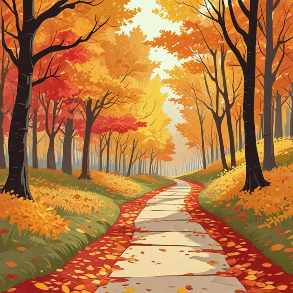 Whimsical Fall In Forest Road (1)