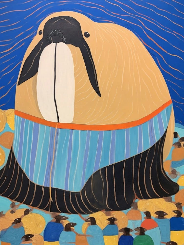 Maximalist Animal Painting Walrus