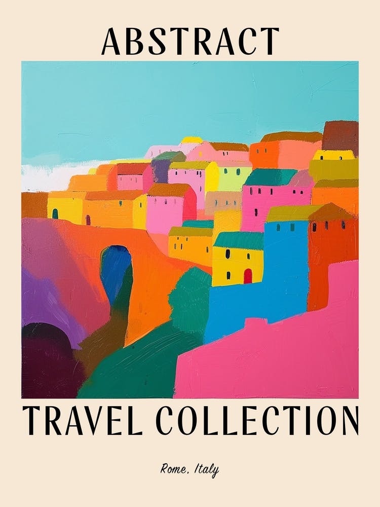 Abstract Travel Collection Poster Rome Italy 1