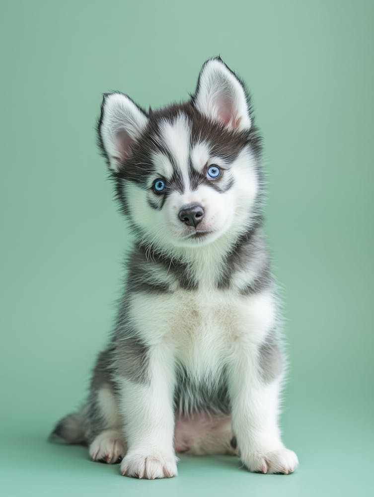 Siberian Husky Puppy. Generated with AI.