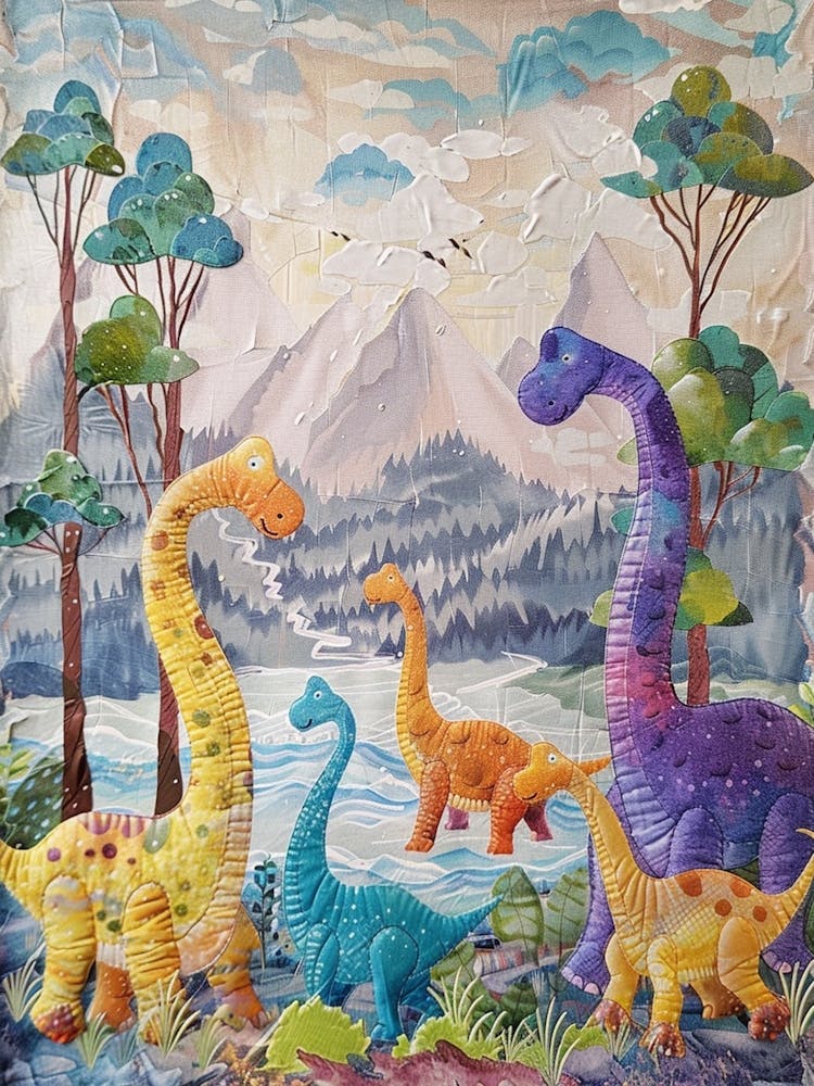 Patchwork Dinosaur Family