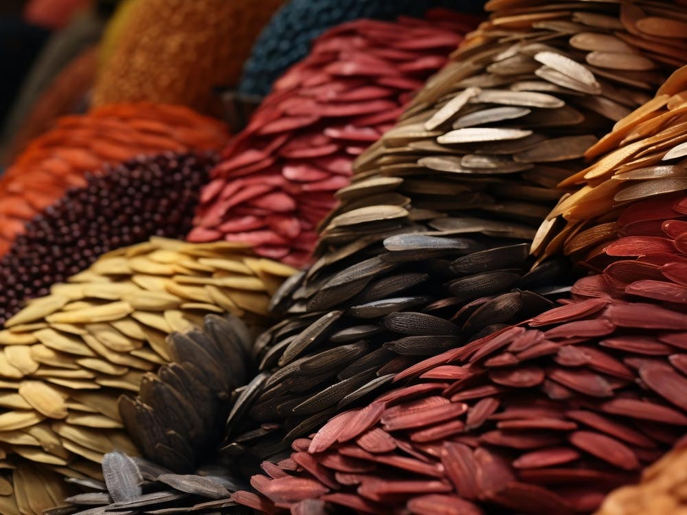 Colorful Seeds In A Market