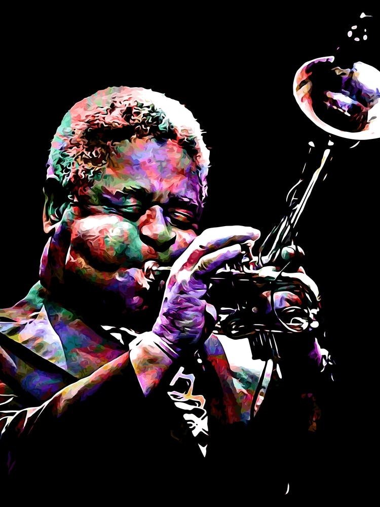 Dizzy Gillespie American Jazz Trumpeter in my Colorful Illustration