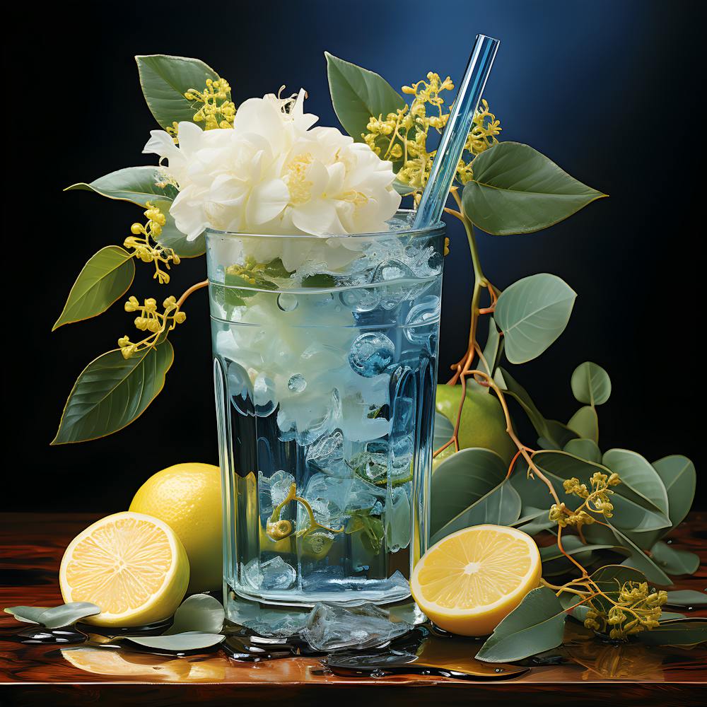 Floral Citrus Refresh Drink Art