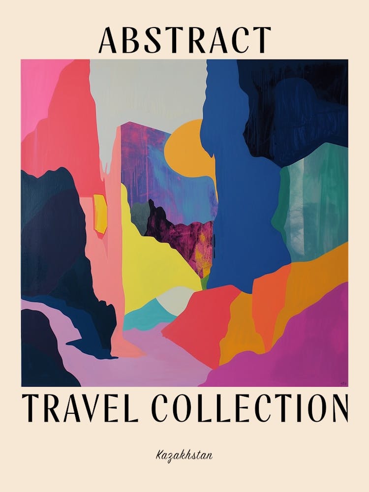 Abstract Travel Collection Poster Kazakhstan 3