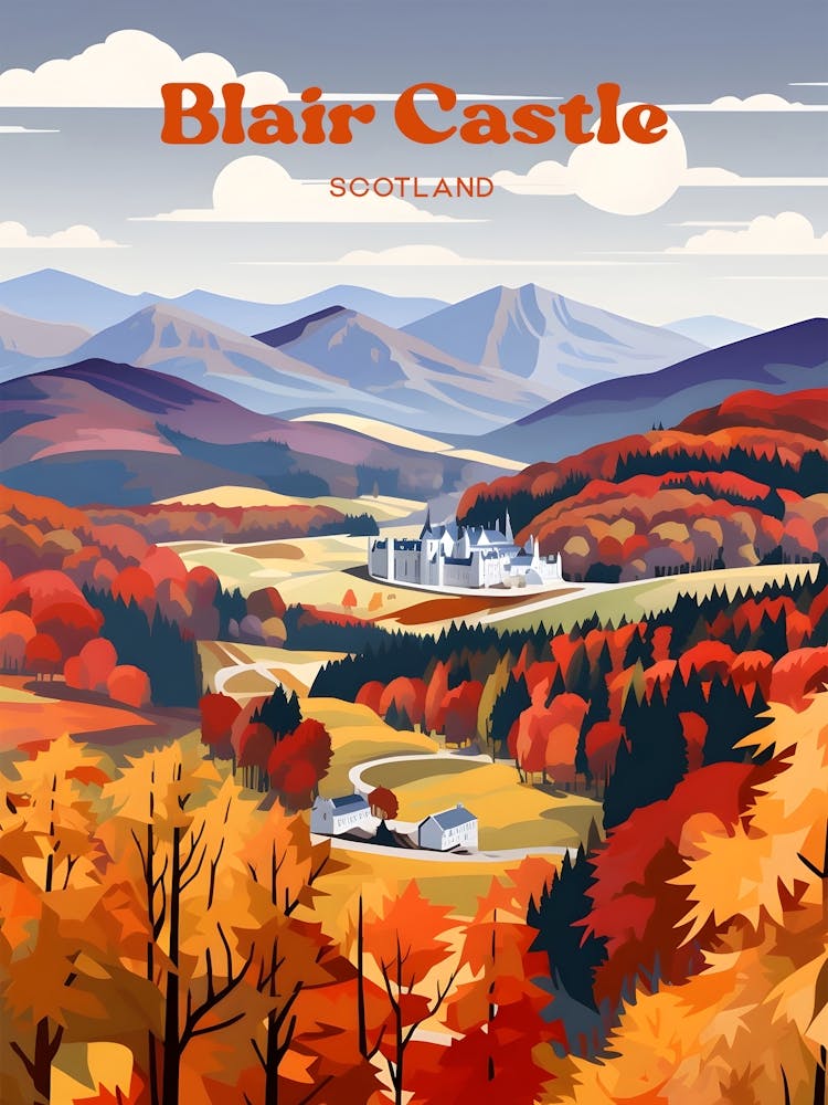 Blair Castle Schottland Herbst Reisekunst
