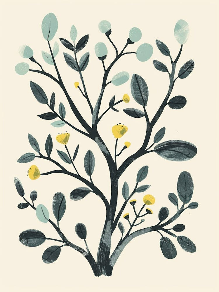 Ebony Tree Flat Illustration 1