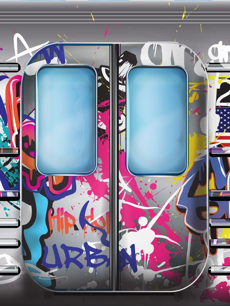 U-Bahn-Wagen Mit Graffiti