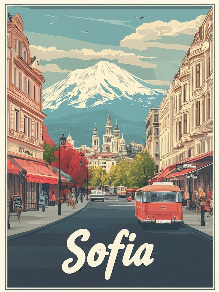 Aihrgdesign A Classic 1960s Travel Poster For Sofia 1