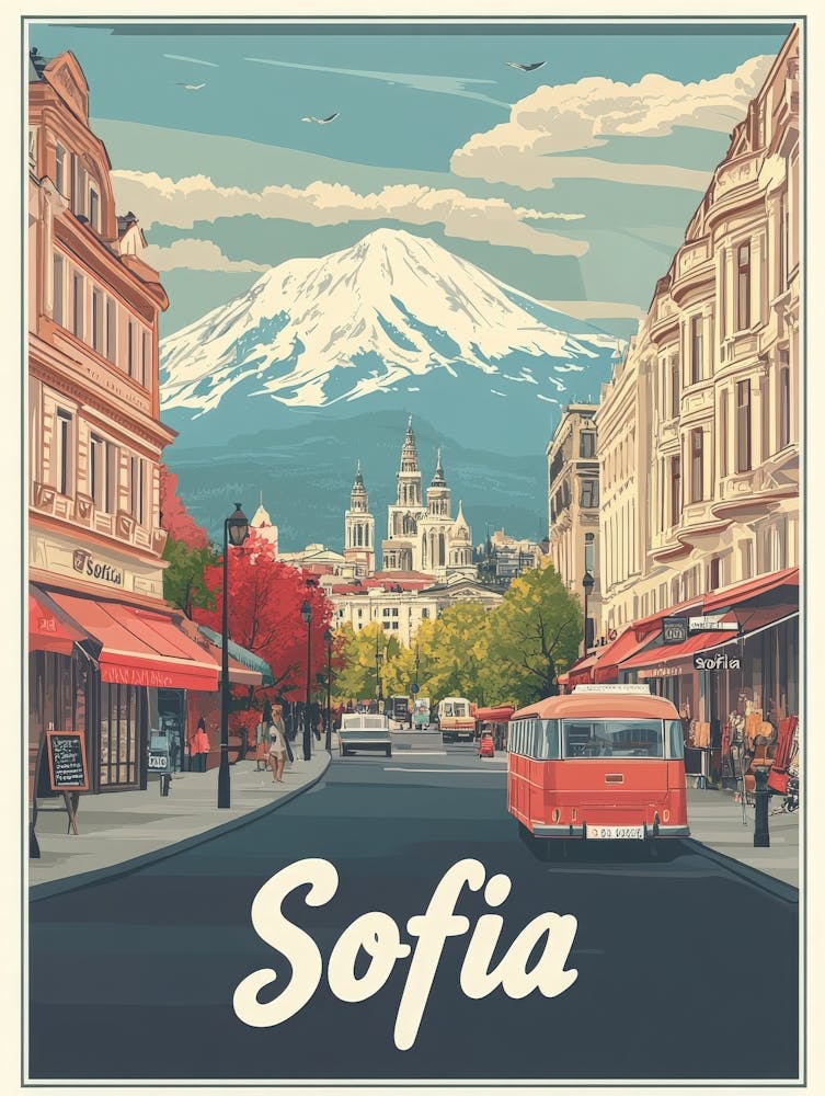 Aihrgdesign A Classic 1960s Travel Poster For Sofia 1