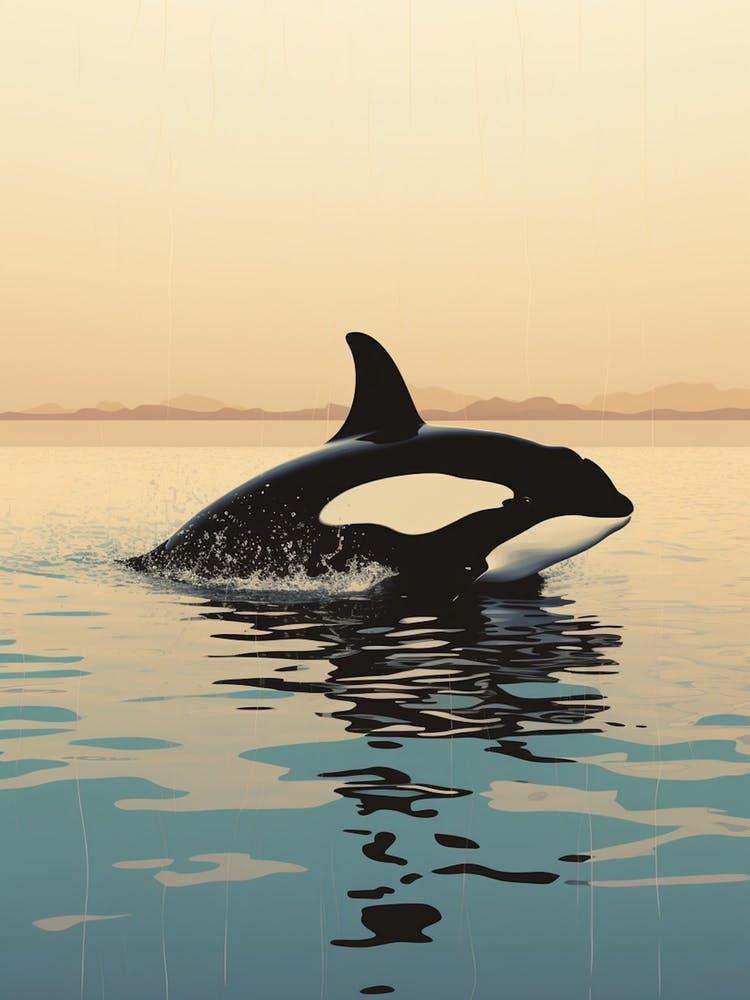 Orca Whale At Dusk