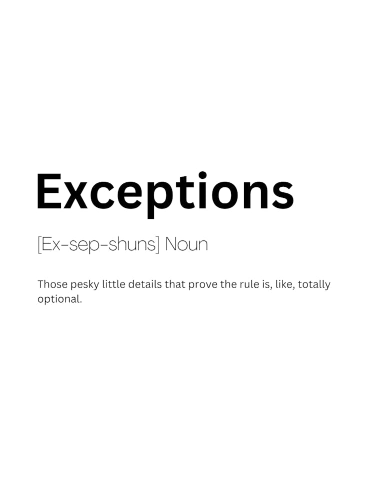 Exceptions Definition Meaning 1