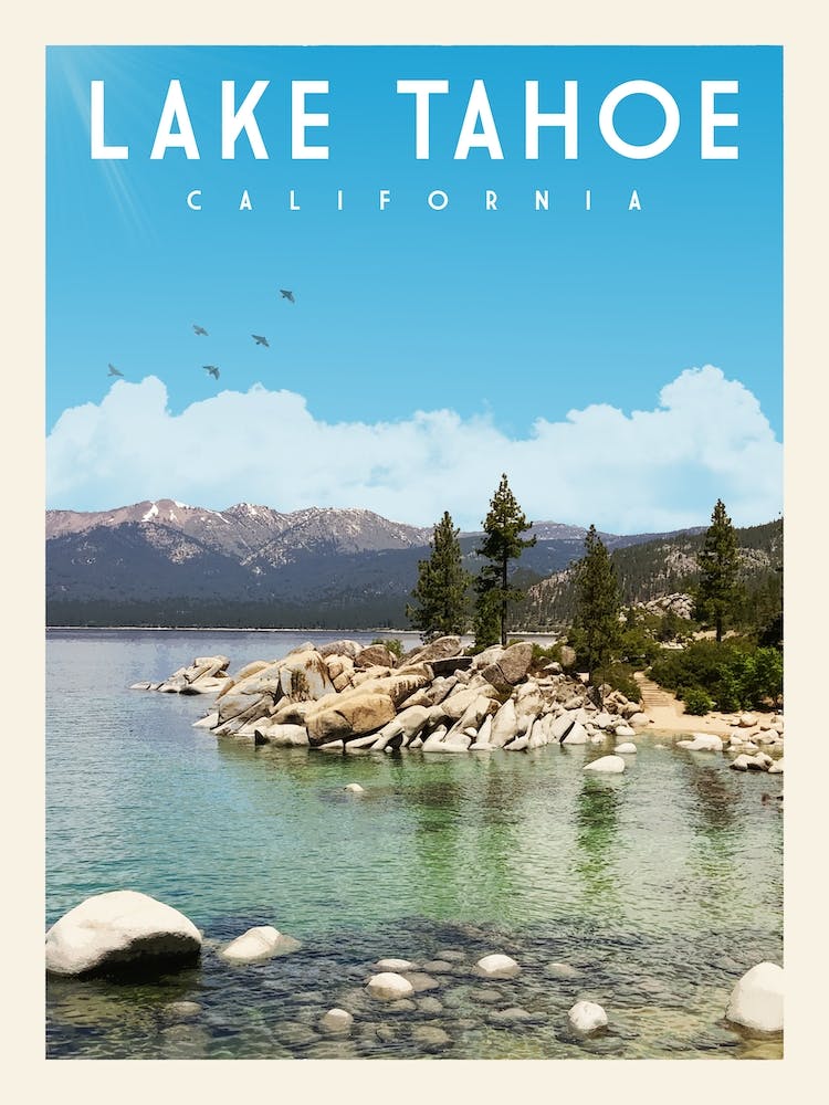 Lake Tahoe California Travel Poster