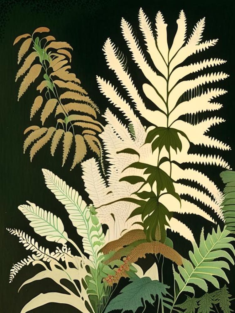 Japanese Holly Fern Rousseau Inspired