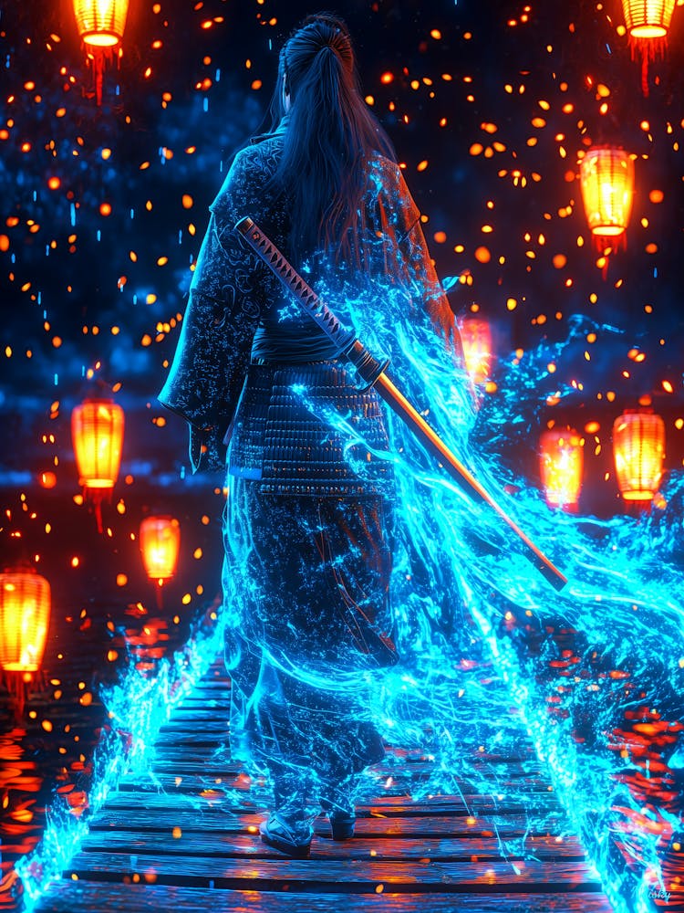 Neon Ronin – The Ghost Of The Cybernetic Samurai Poster