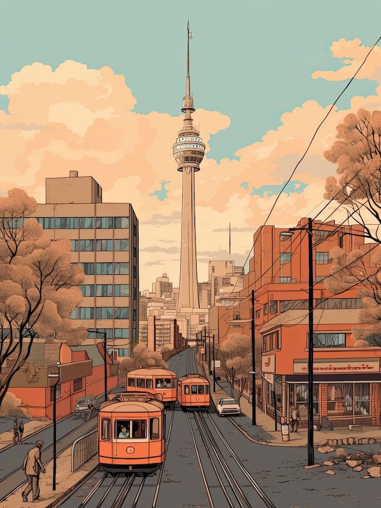 Johannesburg South Africa Travel Illustration 3