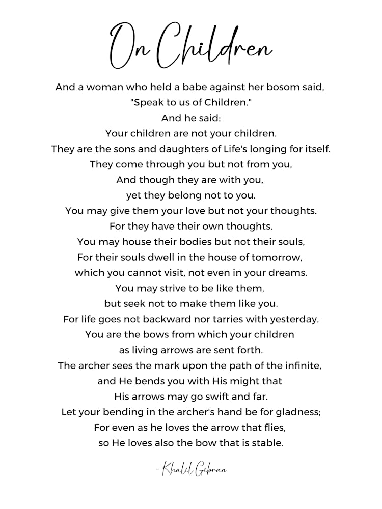 On Children Poem By Khalil Gibran