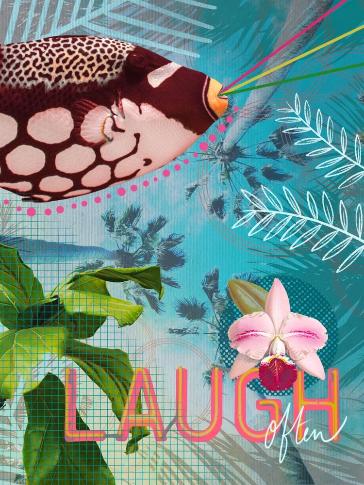 Laugh Often Tropical Collage