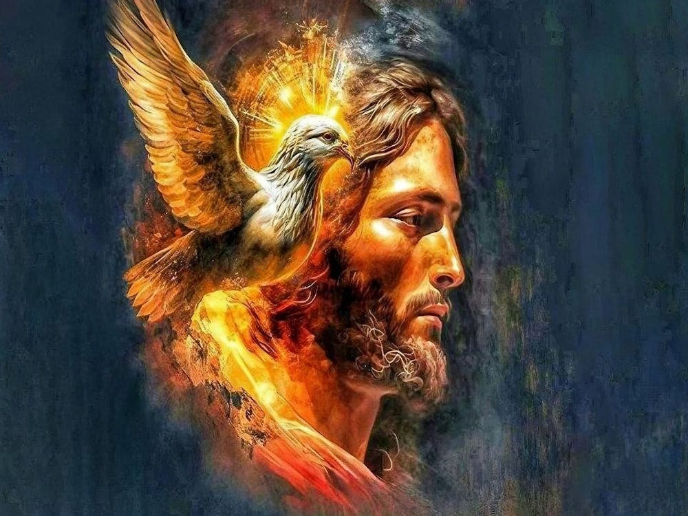 Christ And Bird, Jesus Abstract Meditation Painting, Christ Abstract Oil Painting, Jesus Portrait,Christian Wall Decor Art, Jesus Prayer Art