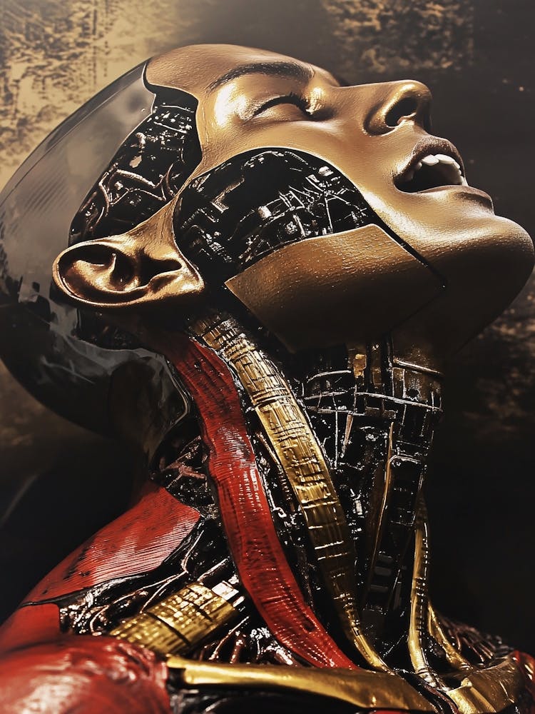 Woman With A Robot Head