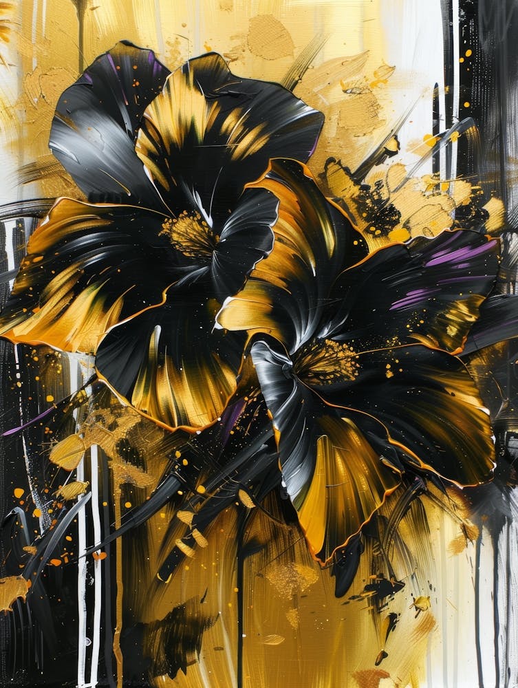 Black And Gold Flowers 13