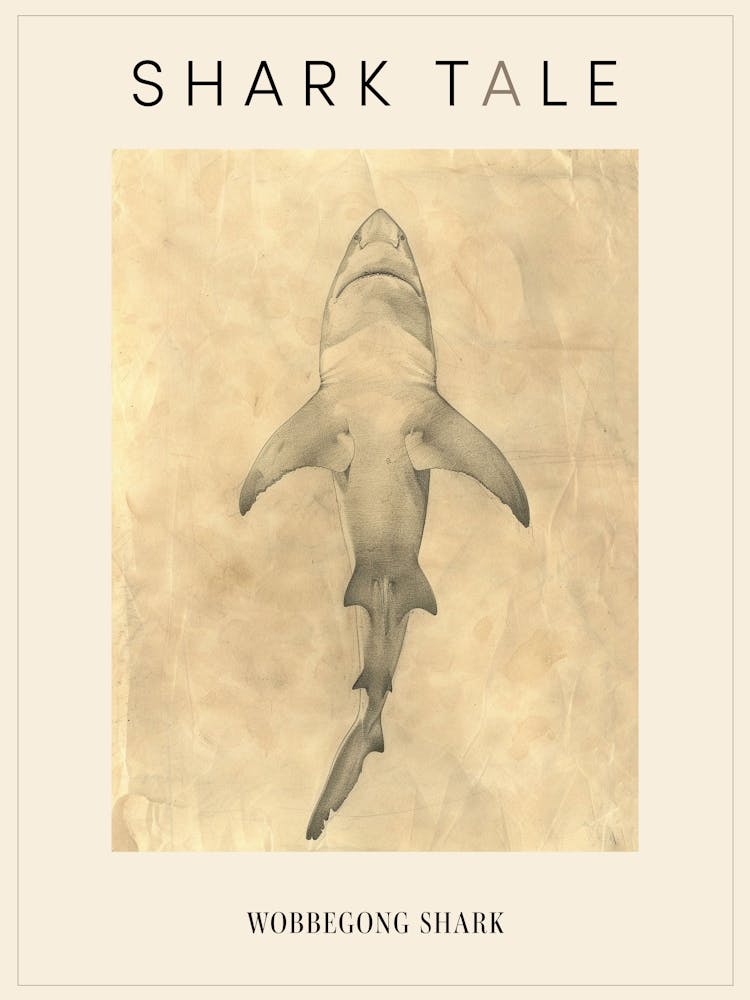 Wobbegong Shark Vintage Illustration 1 Poster
