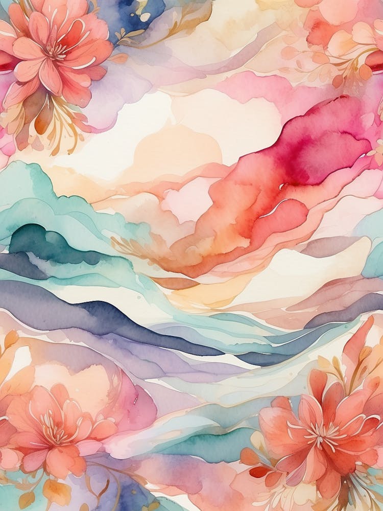 Watercolor Of Flowers 1