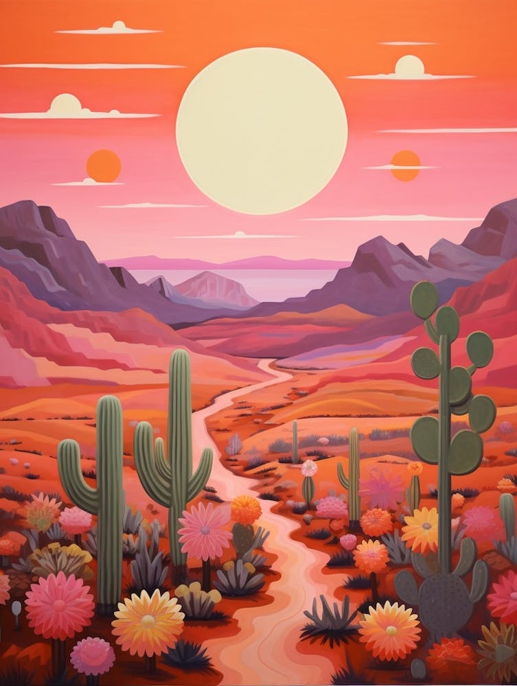 Cactus And Desert Painting 2