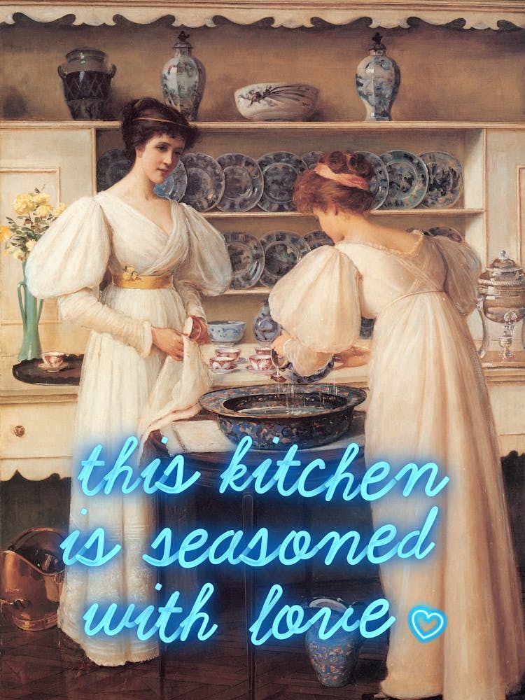 This kitchen is for dancing - Vintage altered art