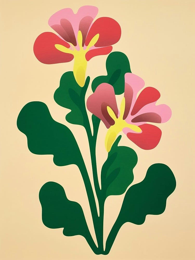 Cut Out Style Flower Art Freesia 2