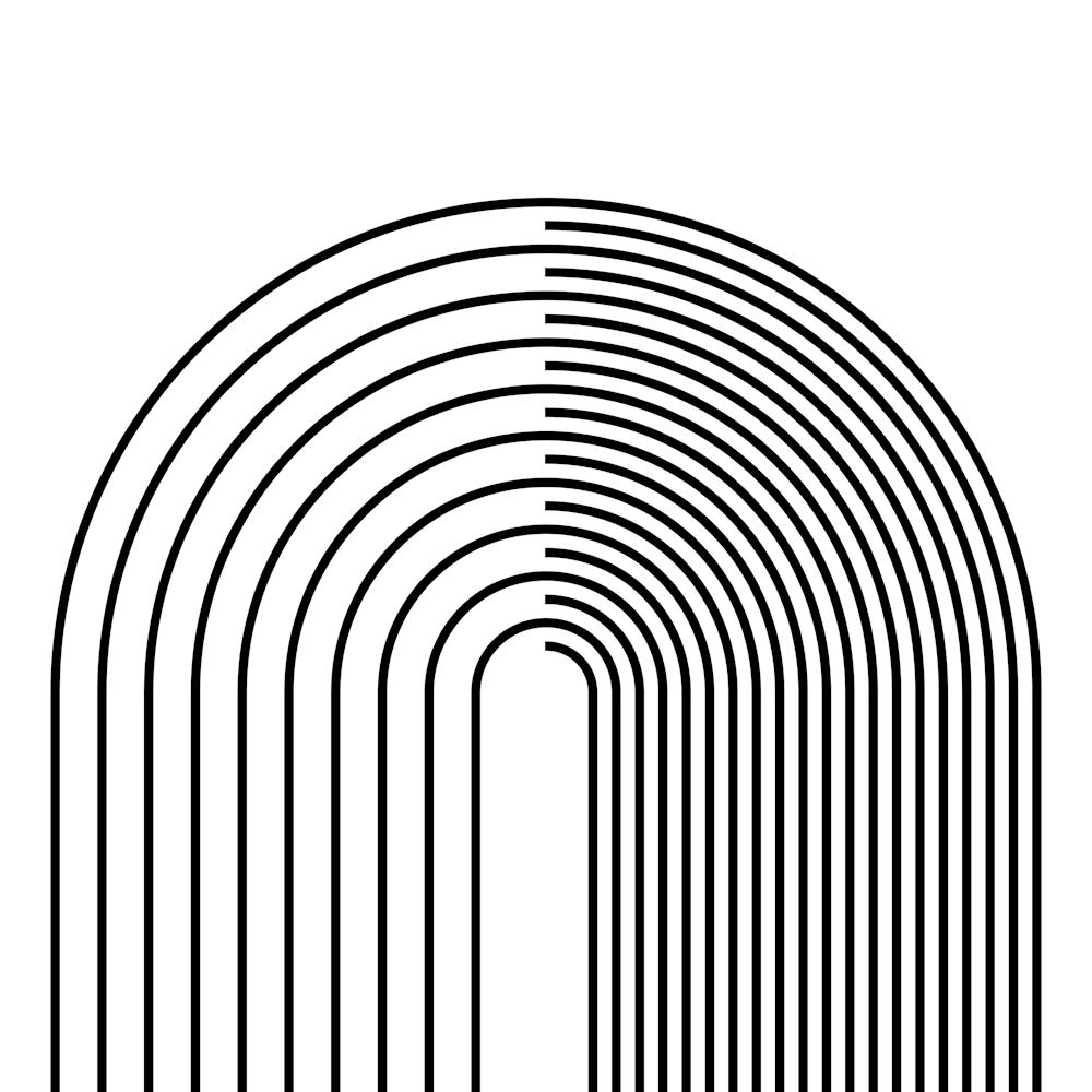 Abstract Geometric Lines 10 In Monochrome (Rainbow Abstraction) 02