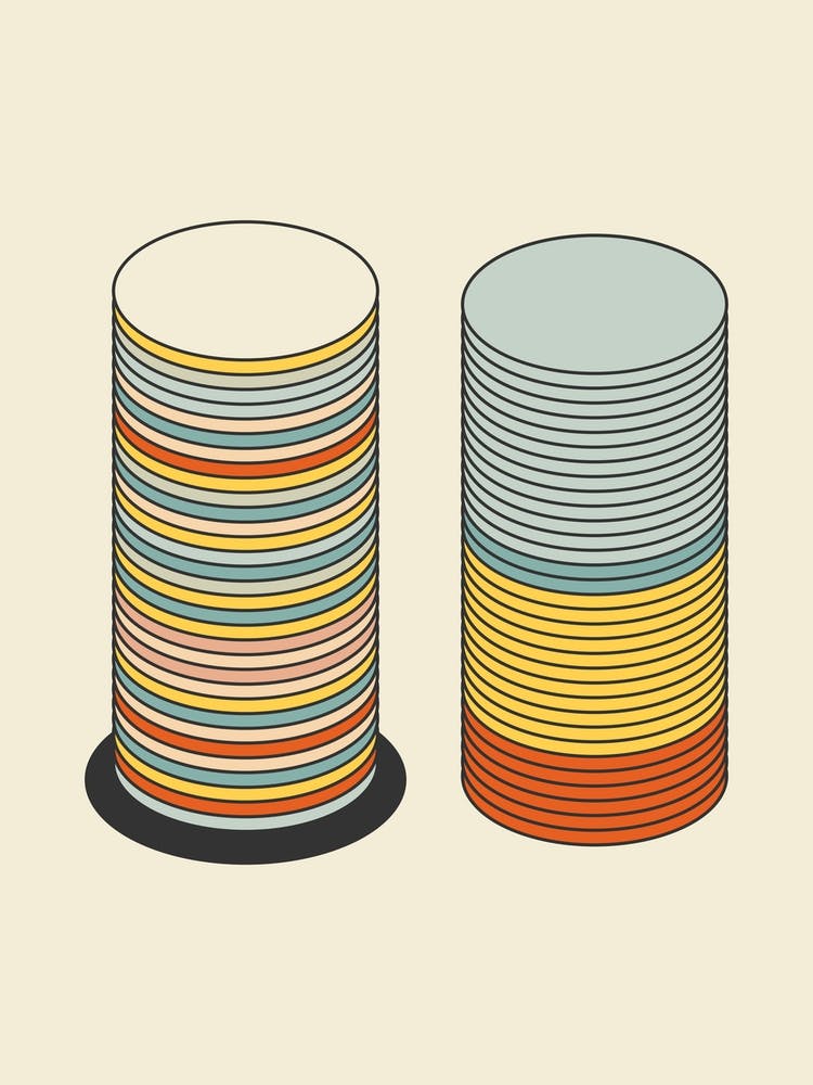 Stacked Chips Abstract Minimal